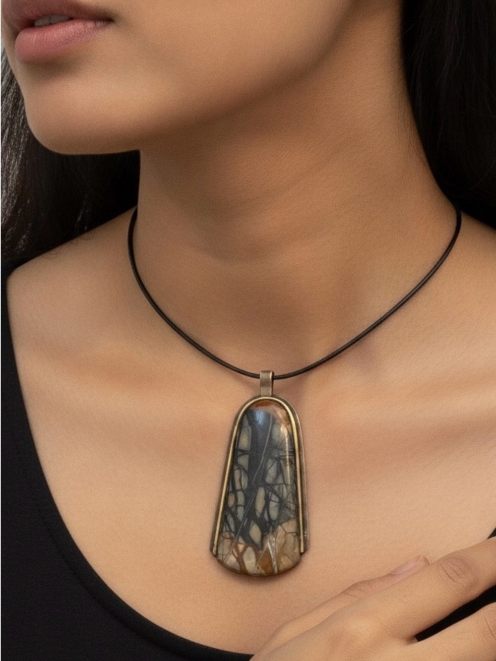 Marv Dahmen  Jasper Stone Pendant Necklace